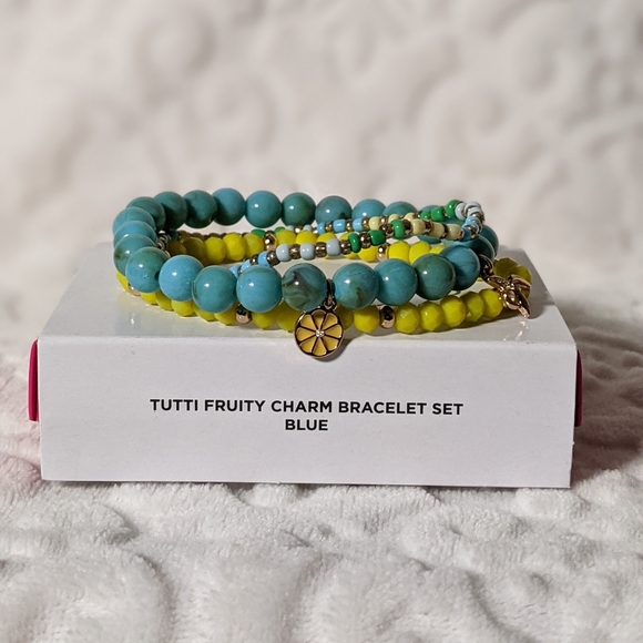 Yellow & Blue Stretch Charm Bracelets - Picture 2 of 3